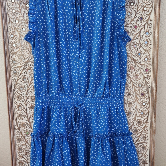 Ditsy Ruffle Mini Dress - Picture 1 of 2